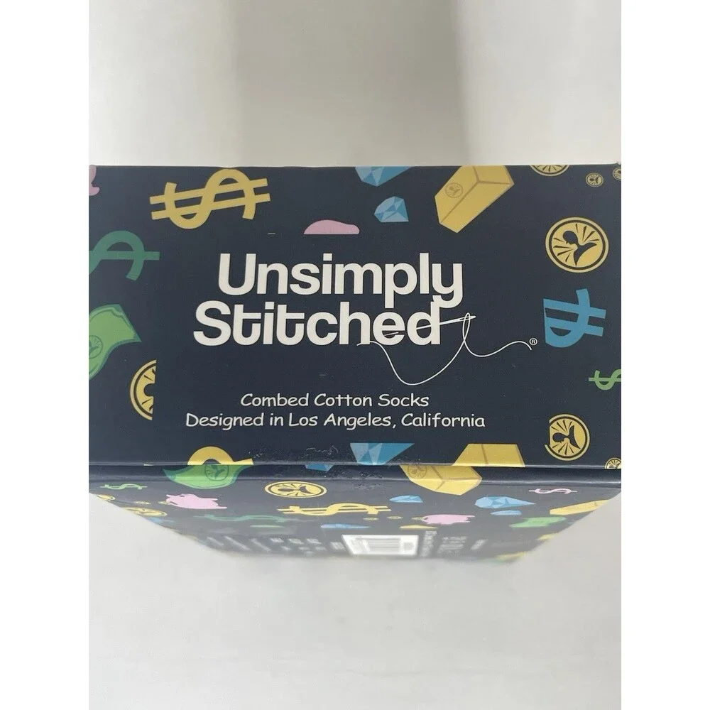 UNSIMPLY STITCHED SOCKS  Mens 8-12 Womens 8-13 3 Pair Money Theme